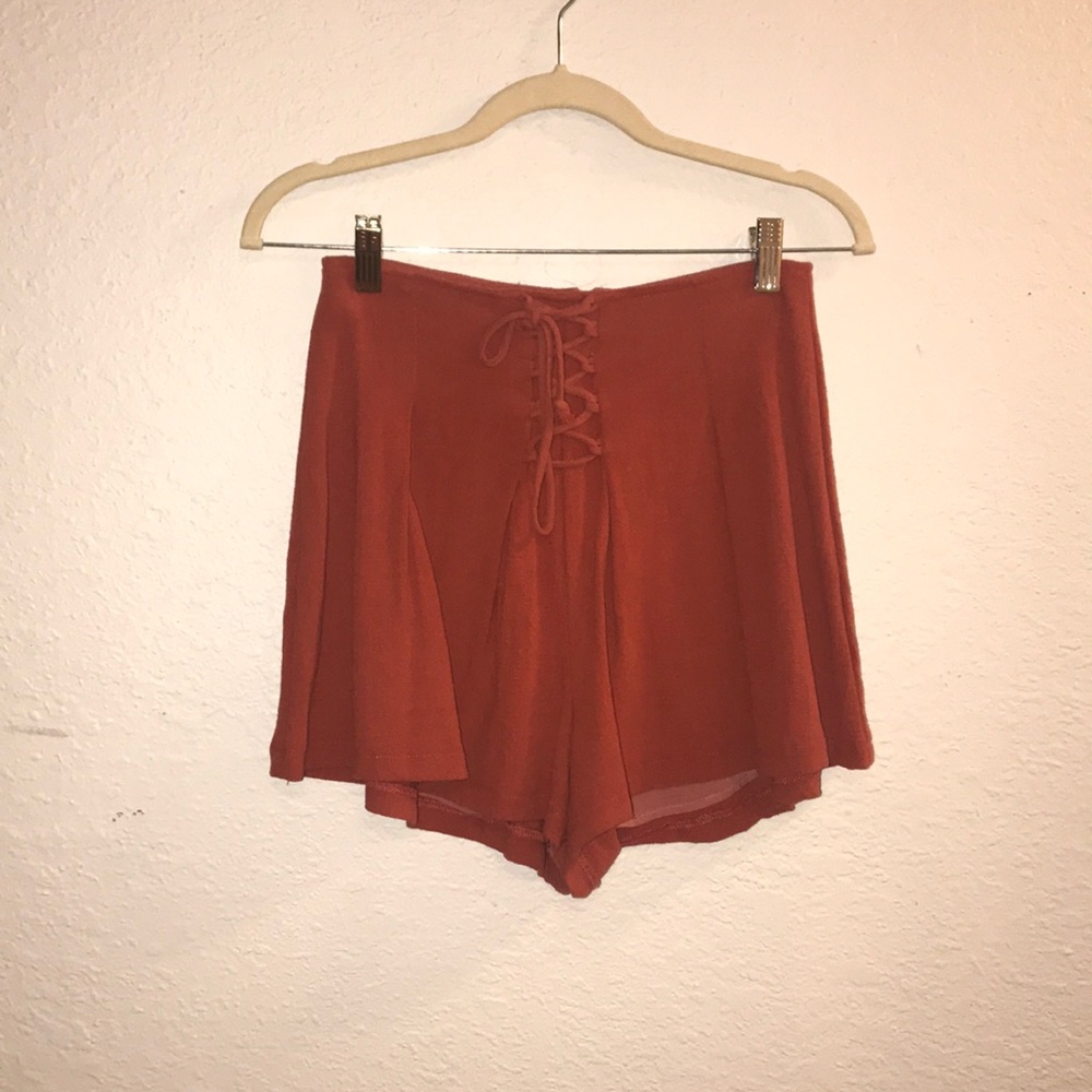 Blush Burnt Orange High Rise Shorts